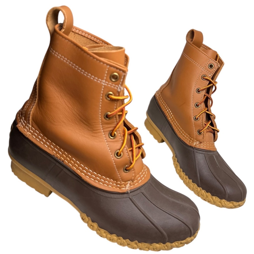 L.L.Bean Bean Boots Womens 8 M 8 Inch Leather Duck Boots Made in Maine USA